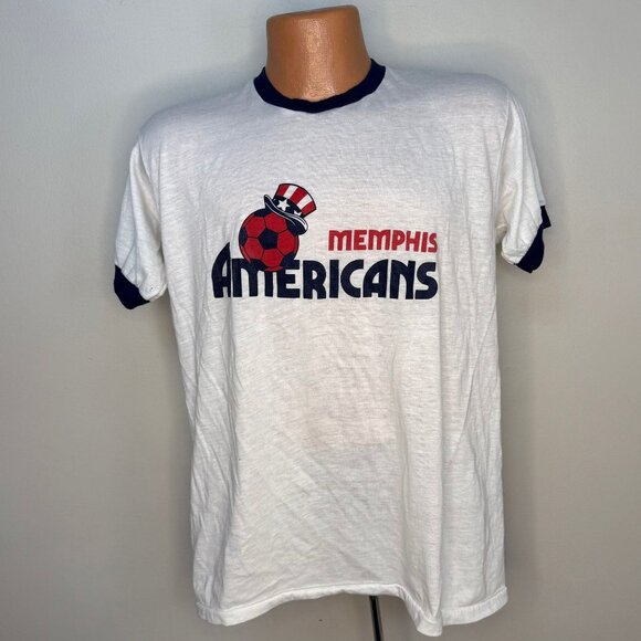 Vintage 1980s Memphis Americans T-Shirt, Screen Stars Size M/L, MISL Soccer - Picture 1 of 4